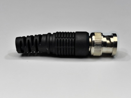Mufa BNC tata cu fir metalic flexibil MK005-BNCFM, impedanta 50 Ohm, fabricata din metal rezistent, conector argintiu pentru conexiuni rapide in sisteme de supraveghere video CCTV, montaj usor si transmisie semnal stabila - Img 5