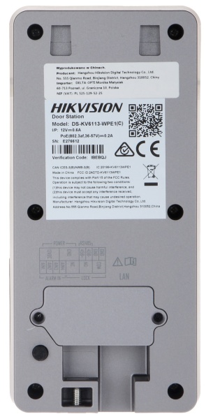 Post exterior videointerfon IP 2 MP HikVision DS-KV6113-WPE1(C), Wi-Fi, PoE, cititor card Mifare, protectie IP65, un singur buton de apel, microfon si difuzor, camera HD cu infrarosu, configurare web, carcasa plastic - Img 5