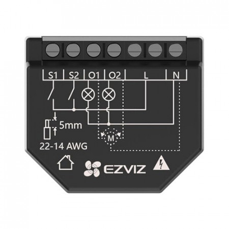 Releu Ezviz inteligent pentru aplicatii Smart Home 2 canale 250Vc.a max. 16A CS-T36-R100-WM