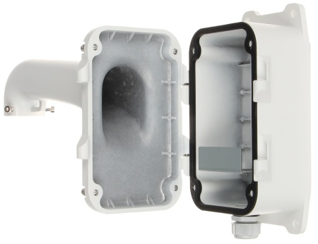 Suport de perete HikVision DS-1604ZJ-BOX pentru camere PTZ Speed Dome, doza de jonctiune inclusa, material aliaj de aluminiu, iesire cabluri spate si jos, carlig pentru cablu siguranta, montaj profesional exterior - Img 7