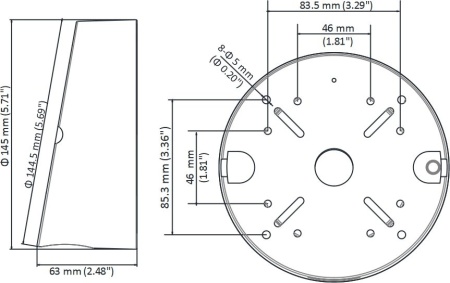 Suport tavan inclinat camera Hikvision DS-1240ZJ, inclinare la 15 grade, fabricat din aliaj de aluminiu, culoare alb (Hikvision White), montaj interior si exterior, rezistent la coroziune - Img 7