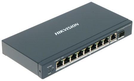 Switch Gigabit HikVision DS-3E0510HP-E Unmanaged, 6 porturi PoE, 2 porturi Hi-PoE (90W), 1 port Uplink RJ45, 1 port SFP, PoE Watchdog, izolare porturi, mod Extend 300m, protectie 6KV, fanless - Img 4