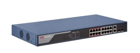 Switch HikVision 16 porturi PoE 100Mbps 1 port Gigabit combo 1 Gigabit RJ45 DS-3E1318P-EI-M