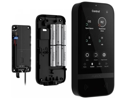 Tastatura touchscreen wireless AJAX KeyPad TouchScreen (Black), control intuitiv sistem alarma, ecran tactil, iluminare butoane, cod PIN, anti‑sabordaj, compatibila cu hub Ajax, blocare automata si instalare usoara (Copy 1) - Img 2