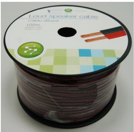 Cablu difuzor Well rosu-negru LSP-CCA2.00BR-100-WL