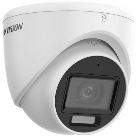 Camera supraveghere analogica HikVision turret 2MP DS-2CE76D0T-LMFS(2.8mm) Smart Hybrid Light, microfon incorporat audio over coaxial, EXIR IR 30m si Lumina Alba 20m, semnal 4 in 1 TVI/AHD/CVI/CVBS, protectie IP67 - Img 2