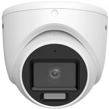 Camera supraveghere analogica HikVision turret 2MP DS-2CE76D0T-LPFS(2.8mm) Smart Hybrid Light, microfon incorporat audio over coaxial, EXIR IR 20m si Lumina Alba 20m, semnal 4 in 1 TVI/AHD/CVI/CVBS, design compact - Img 2