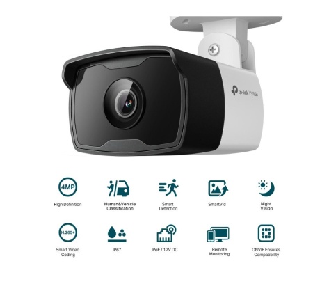 Camera supraveghere exterior VIGI C330I (2.8 mm), 3MP Super HD, clasificare persoane si vehicule, detectie inteligenta, imbunatatire video profesionala, H.265+, IP67 rezistent la apa, PoE/12 V DC, suport lentile 2.8/4/6 mm - Img 3