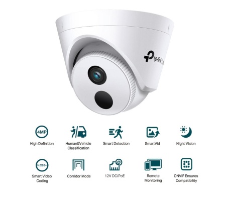 Camera supraveghere interior VIGI C440I (2.8 mm), 4MP Super HD cu Night Vision, clasificare persoane si vehicule, detectie smart, tehnologie imbunatatire video, microfon incorporat, mod Corridor, H.265+ - Img 2