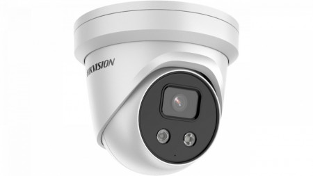 Camera supraveghere IP HikVision turret 5MP DS-2CD3356G2-ISU-SL AcuSense, DarkFighter, WDR 120dB, H.265+, alerta luminoasa stroboscopica si audio, comunicare bidirectionala, clasificare om/vehicul, IR 40m, IP67, slot card SD - Img 2