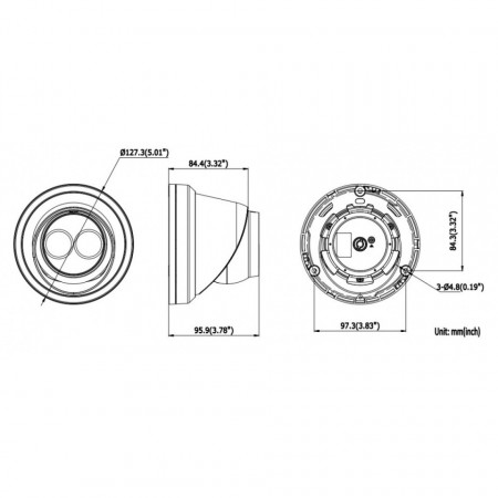 Camera supraveghere IP HikVision Turret 8MP DS-2CD2383G0-I(2.8mm), rezolutie 4K, microfon incorporat, tehnologie WDR 120dB, compresie H.265+, iluminare IR 30m, protectie IP66, carcasa metalica, suporta card microSD - Img 3