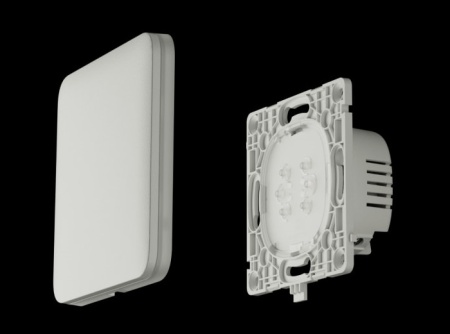 Intrerupator inteligent wireless AJAX LightSwitch 1-gang Jeweller (White), control prin aplicatie si automatizari, protocol radio securizat Jeweller, LED backlight, montaj incastrat, pentru iluminat interior - Img 2
