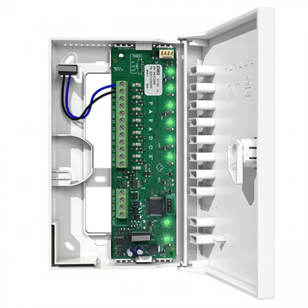 Modul de extensie 8 zone pe fir Paradox ZX82, compatibil seriile Spectra SP, Magellan MG si Digiplex EVO, conexiune bus 4 fire, LED-uri stare zone si alimentare, tamper inclus, upgrade firmware - Img 2