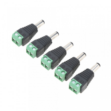 Mufa alimentare tata 2.1mm G101, conector DC jack 2.1 x 5.5mm, material PVC rezistent, tensiune maxima 36V DC, curent de lucru 4A, utilizare in sisteme de supraveghere CCTV, conexiune sigura si instalare usoara - Img 7