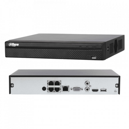 NVR Dahua 4 canale PoE DH-NVR4104HS-P-4KS2, Rezolutie 4K Ultra HD, Compresie Smart H.265+, Latime banda 80 Mbps, Functii AI prin camera, IVS, Protectie perimetrala, Detectie faciala, Suporta 1 HDD, Aplicatie mobila P2P - Img 2