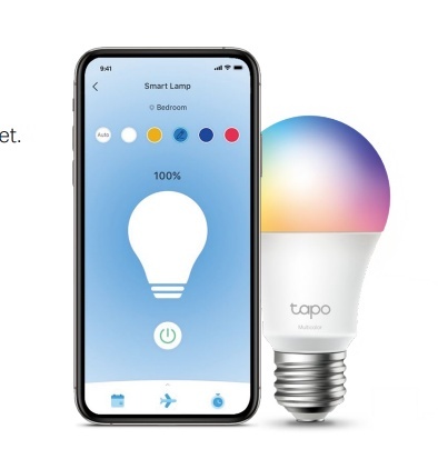 Pachet 2 becuri LED inteligente TP‑Link Tapo L530E Wi‑Fi E27, 8.7W (echivalent 60W), 806 lm, alb si multicolor, control vocal Alexa/Google, timer, intensitate reglabila, mod Away, Wi‑Fi 2.4GHz, clasa F, compatibil Android/iOS - Img 2