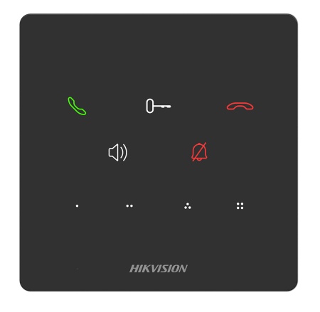 Post interior videointerfon IP Hikvision DS-KH6000-E1, fara ecran, 4 butoane tactile configurabile, alimentare PoE standard, microfon si difuzor incorporate, indicator LED stare, montaj pe perete, design compact si economic - Img 2