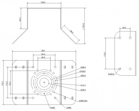 Suport montaj pe colt camera supraveghere Dahua PFA151, material otel SECC tratat, sarcina maxima 10kg, dimensiuni 243x170x138mm, rezistenta la temperaturi extreme, ideal pentru instalari profesionale la exterior sau interior - Img 4