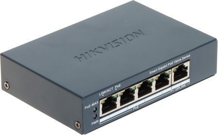 Switch 4 porturi POE Gigabit, Hikvision DS-3E1505P-EI/M