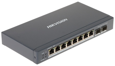 Switch Gigabit HikVision Smart Managed DS-3E1510P-SI, 8 porturi PoE (30W/port), 2 porturi SFP fibra optica, PoE Watchdog, mod Extend 300m, protectie 6KV, management L2 (VLAN/STP), carcasa metalica - Img 4