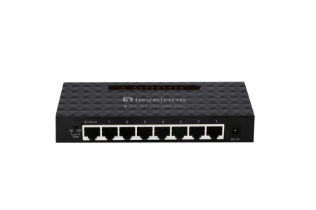Switch Gigabit Level1 GEU-0821 Unmanaged, 8 porturi 10/100/1000Mbps, functie VLAN Isolation prin DIP-switch, suport 9K Jumbo Frames, eficienta IEEE 802.3az, arhitectura Store-and-Forward, montaj desktop sau perete - Img 3
