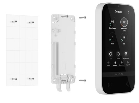 Tastatura touchscreen wireless AJAX KeyPad TouchScreen (White), control intuitiv sistem alarma, ecran tactil, iluminare butoane, cod PIN, anti‑sabordaj, compatibila cu hub Ajax, blocare automata si instalare usoara - Img 2