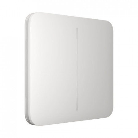 Buton frontal dublu Ajax SoloButton (2-gang) pentru LightSwitch, tactil/contactless, senzor apropiere 15mm, culoare alb (White), compatibil cu releu LightCore (2-gang), design minimalist premium - Img 2