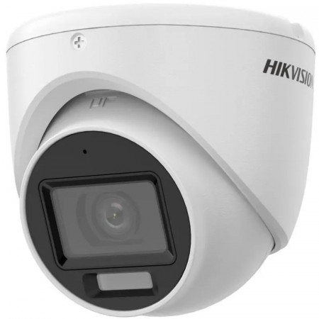 Camera supraveghere analogica HikVision turret 2MP DS-2CE76D0T-LPFS(2.8mm) Smart Hybrid Light, microfon incorporat audio over coaxial, EXIR IR 20m si Lumina Alba 20m, semnal 4 in 1 TVI/AHD/CVI/CVBS, design compact - Img 3