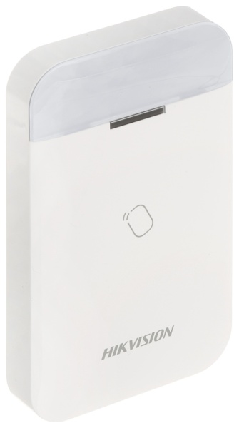 Cititor de taguri wireless HikVision DS-PT1-WE, tehnologie Tri-X 868MHz, comunicare bidirectionala, armare Stay/Away si dezarmare pe zone, indicator LED status, protectie tamper fata/spate, confirmare erori armare, baterie inclusa, AX PRO - Img 2