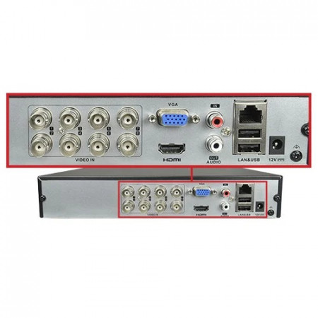 DVR Analog HD HikVision HiWatch HWD-5108MH(S), 8 canale 1080p Lite, Motion Detection 2.0 clasificare om/vehicul, compresie H.265 Pro+, audio prin cablu coaxial, suporta 10 canale IP pana la 5MP, transmisie semnal HDTVI 1200m - Img 4