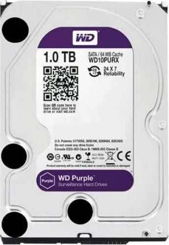 HDD Supraveghere Western Digital Purple 1TB WD10PURZ, 5400 RPM, 64MB Cache, interfata SATA III, tehnologie AllFrame, suporta pana la 64 camere HD, functionare 24/7, tehnologie CMR, format 3.5 inch - Img 4