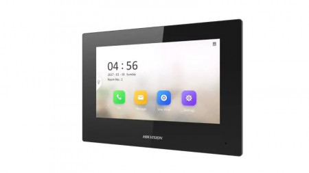 Monitor videointerfon IP HikVision DS-KH6320-LE1(B) ecran tactil 7-inch TFT, rezolutie 1024x600, tehnologie Plug &amp; Play, alimentare standard PoE, vizualizare live camere si post exterior, meniu multi-lingv - Img 2