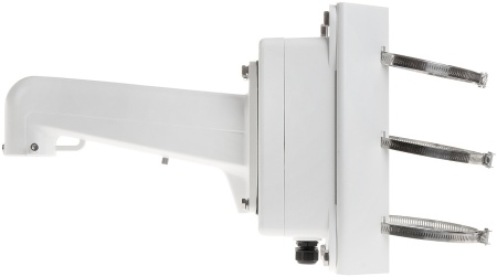Suport de colt HikVision DS-1602ZJ-BOX pentru camere supraveghere, material aliaj de aluminiu si otel, cutie de jonctiune integrata pentru cabluri, culoare alb Hikvision, montaj robust pe colt exterior - Img 4