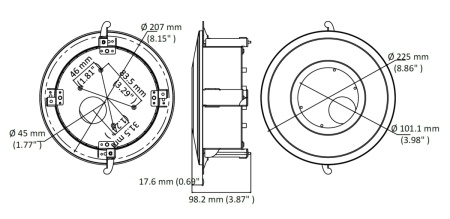 Suport montaj in-ceiling HikVision DS-1227ZJ-DM37 din otel si plastic, culoare alb, design compact pentru interior, instalare incastrata, compatibilitate extinsa camere dome, rezistent si durabil - Img 2