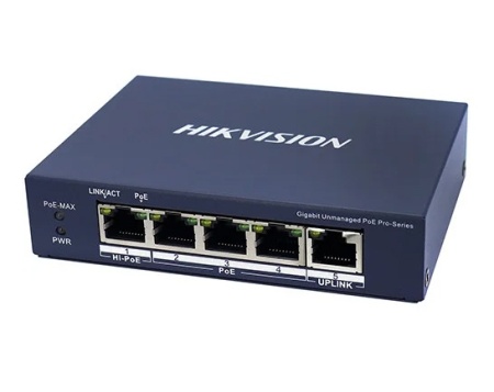 Switch 3 porturi PoE Gigabit si un port HiPoE Gigabit Hikvision DS-3E0505HP-E