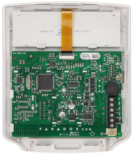 Tastatura LCD Paradox K641, 32 caractere, meniu in limba Romana, compatibila seria Digiplex EVO, 1 intrare zona adresabila, 1 iesire PGM, 8 butoane functii, afisare ora 12/24h, etichete programabile, LCD albastru - Img 3