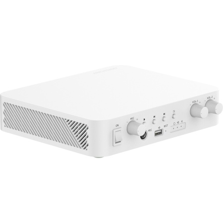Amplificator IP doua zone 80W Hikvision DS-QAE1A80G1-VB/EU(B), USB/Bluetooth/MIC/RCA intrari, schedule/live/emergency broadcast, alarm linkage, TTS, 80Hz‑20kHz raspuns frecventa, 2 zone, RJ45, 24VDC - Img 2