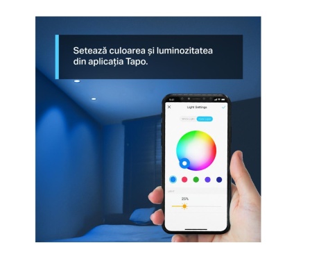 Bec LED inteligent TP‑Link Tapo L520E Wi‑Fi E27, 7.8W (echivalent 60W), lumina naturala 4000K, reglare intensitate, presetari si programare, control vocal Alexa/Google, mod Away, control de la distanta prin aplicatie, clasa energetica E - Img 2