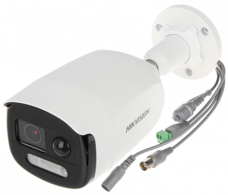 Camera supraveghere analogica Bullet 2 MP HikVision DS-2CE12DFT-PIRXOF(2.8mm), ColorVu (imagini color 24/7), senzor PIR, sirena audio, lumina stroboscopica rosu/albastru, WDR 130dB, lumina calda 40m, IP67, 4 in 1 (TVI/AHD/CVI/CVBS) - Img 2