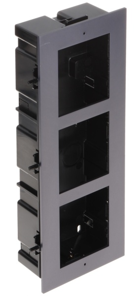 Carcasa interfon montaj ingropat HikVision DS-KD-ACF3/S, rama modulara pentru 3 module, material otel inoxidabil de inalta calitate, include doza incastrabila, suruburi capac si accesorii necesare instalarii - Img 2