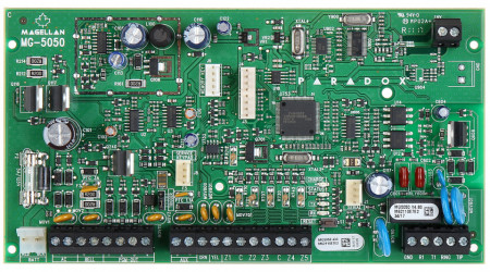 Centrala alarma antiefractie wireless Paradox Magellan MG5050, 32 zone, 2 partitii, 433 MHz, 5 intrari placa, 16 PGM, StayD, BlueEye, memorare 256 evenimente, suporta modulele IP150 si PCS - Img 2