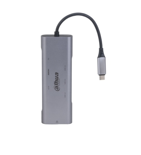 Dahua 8 in 1 USB 3.1 Type-C to USB 3.0 + HDMI (Supports 4K@30 Hz) + RJ45(Gbit) + SD/TF + PD Docking Station, DH-TC38