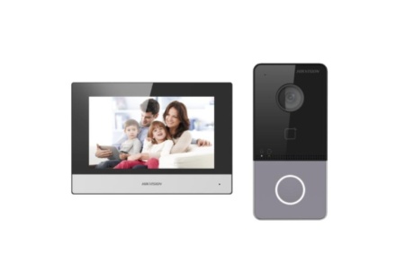 Kit video interfon IP, Hikvision DS-KIS603-P(C)