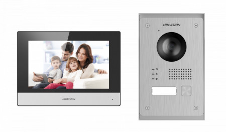 Kit Videointerfon IP HikVision pentru o familie cu Wi-Fi DS-KIS703-P