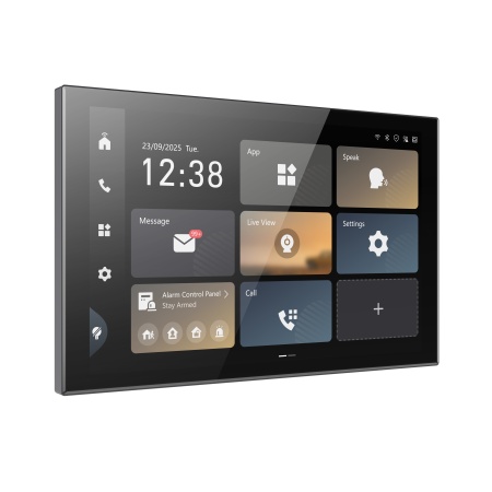 Monitor videointerfon IP HikVision Ultra Series 10.1 inch DS-KH9570-WTE1/S, ecran tactil Super HD, sistem Android 14, procesor 4-core, memorie 8GB, Wi-Fi, management securitate unificat, sunet clar cu anulare ecou - Img 2