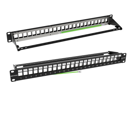 Panou de cablare retea HikVision DS-1CP0P24-1U, patch panel 1U cu 24 porturi, otel rece de inalta densitate, electroplacat, impamantare standard, suport jachete keystone, instalare usoara, mentenanta rapida - Img 2