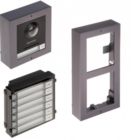 Post exterior HikVision 2 module aparent DS-KD8003-IME1/Surface+DS-KD-KK+DS-KD-ACW2