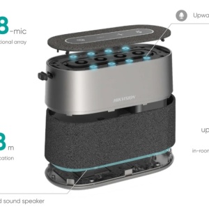 Boxa conferinta Hikvision Sound Cube DS-UAC-S1V, sistem 8 microfoane, captare sunet 360 grade la 5m, difuzor HD, reducere inteligenta a zgomotului si ecoului, conexiune USB Plug-and-Play, compatibil Zoom/Teams - Img 6