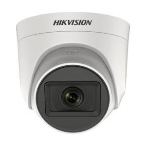 Camera supraveghere Analog Hikvision Turret 5MP DS-2CE76H0T-ITPFS(2.8mm), audio prin cablu coaxial, microfon incorporat, rezolutie 2K+, Smart IR 20m, Digital WDR, 4 in 1 (TVI/AHD/CVI/CVBS), carcasa interior plastic