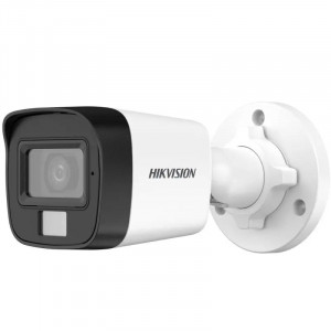 Camera supraveghere analogica HikVision bullet 2MP DS-2CE16D0T-LPFS(2.8mm) Smart Hybrid Light, microfon incorporat audio over coaxial, EXIR IR 25m si Lumina Alba 20m, semnal 4 in 1 TVI/AHD/CVI/CVBS, protectie IP67